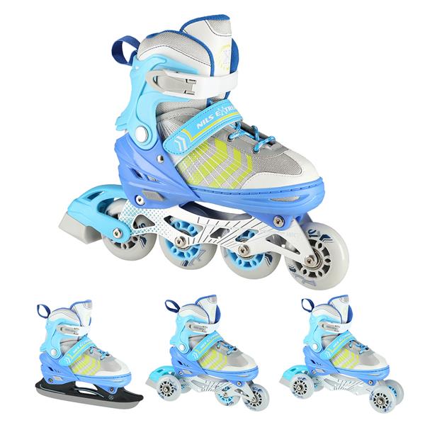 4in1_NilsExtreme_NH18192-valgesinine-2 4in1 (rull)uisud NILS EXTREME NH18192 In-line Skates/Hockey Ice Skates, valge-sinine, M (34-38)