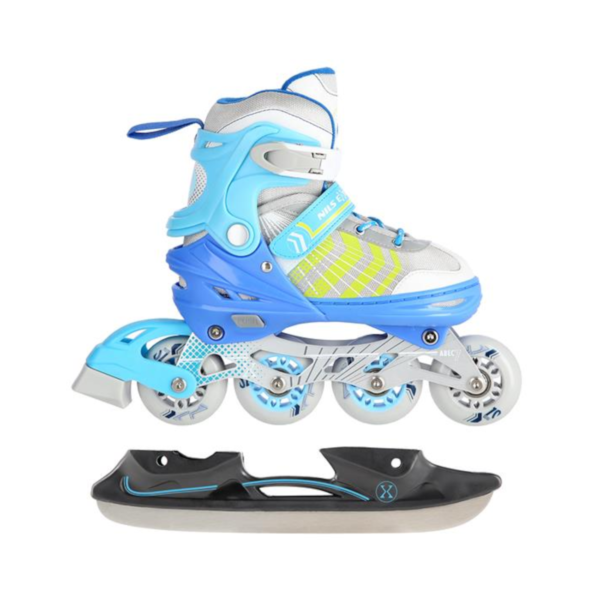 4in1_NilsExtreme_NH18192-valgesinine 4in1 (rull)uisud NILS EXTREME NH18192 In-line Skates/Hockey Ice Skates, valge-sinine, M (34-38)