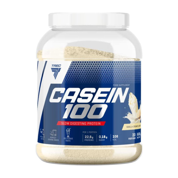 Aeglaselt-imenduv-kaseiinivalk-TREC-CASEIN-100-CREAMY-VANILLA-600g Aeglaselt imenduv kaseiinivalk TREC Casein 100, 600g, Creamy-Vanilla