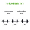 Hantel TUNTURI Dumbbellset 10kg, 1 bar