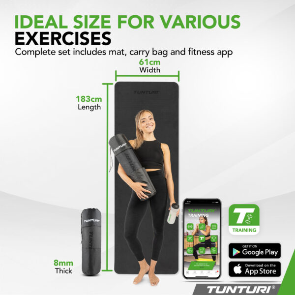 Joogamatt-Tunturi-Yogamat-8mm-Black7 Joogamatt Tunturi Yogamat 8mm, Black