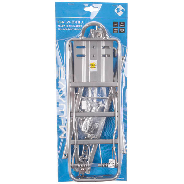 Pakiraam M-WAVE Screw-On II A, 24"-28", hõbe