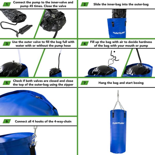 Poksikott Tunturi Aqua Boxing Bag 100 cm, sinine