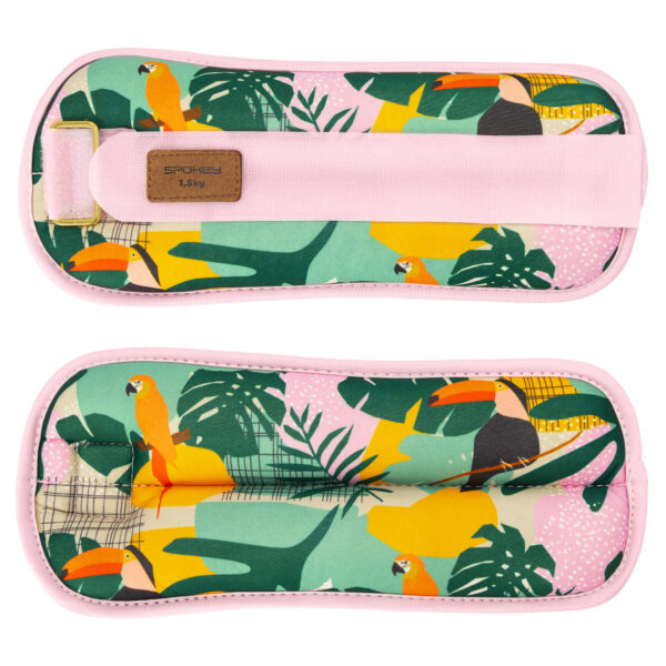 Randme- ja pahkluuraskused SPOKEY Home Jungle 2x1.5 kg, roosa-kirju