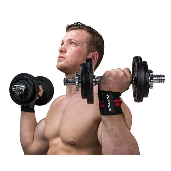 Randmerihmad-Tunturi-Wrist-Wraps-punane-3 Randmerihmad Tunturi Wrist Wraps, punane