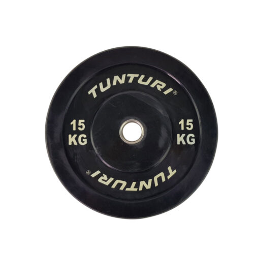 Raskusketas-Tunturi-Training-Bumper-Plate-15-kg-Black Raskusketas TUNTURI Training Bumper Plate, 50 mm, 15 kg