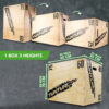 Treeningkast TUNTURI Plyo Box Wood 50/60/75cm
