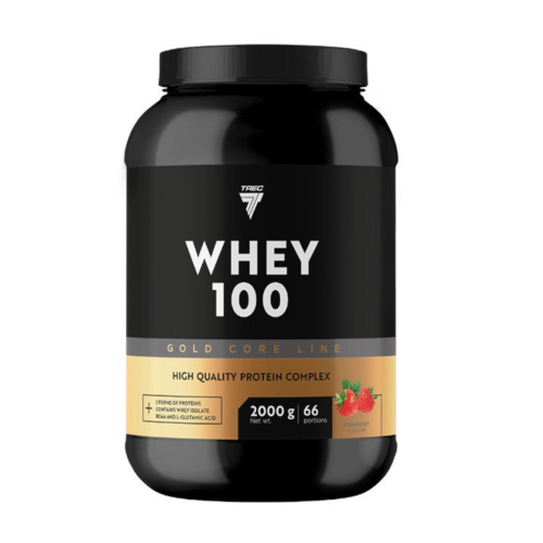 Valgupulber-TREC-GOLD-CORE-LINE-WHEY-100-STRAWBERRY-2000g Valgupulber TREC GOLD CORE LINE WHEY 100 STRAWBERRY 2000g
