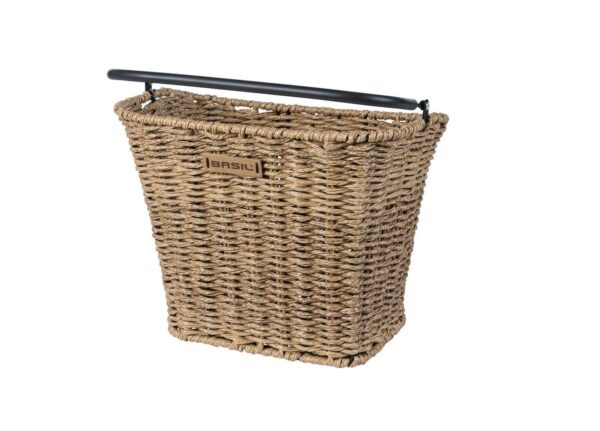 basil-bremen-rattan-look-be-kf-bicycle-basket-fron Jalgratta esikorv Basil Bremen Rattan Look KF, Seagrass, helepruun