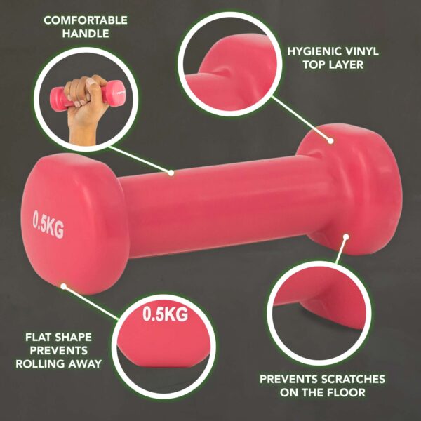 hantlid-tunturi-dumbbells-vinyl-2x0.5-pink-2 Hantlid TUNTURI Vinyl Dumbbells 2 x 0,5 kg, roosa