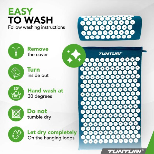 Akupunktuurimatt ja -padi TUNTURI Acupressure Mat And Pillow, Petrol Blue