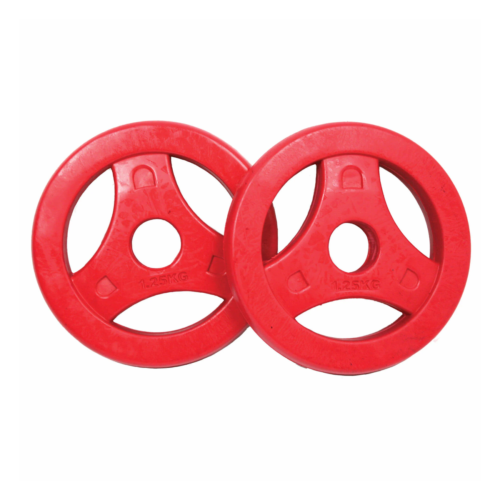 raskuskettad_Tunturi_AerobicRubberPlates-punane Raskuskettad TUNTURI Aerobic Plates 1,25 kg, punane