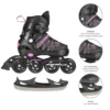 2in1_NilsExtreme_NH11912A-BlackPink-3 2in1 (rull)uisud NILS EXTREME NH11912A In-line Skates/Hockey Ice Skates, S (31-34), Black/Pink
