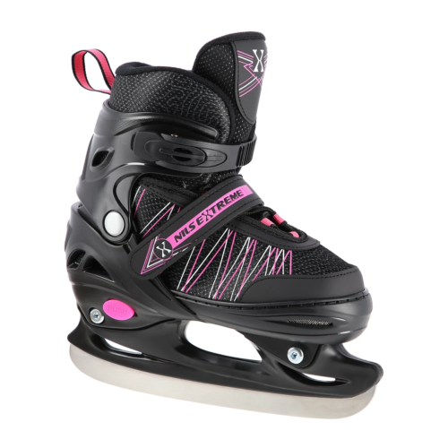 2in1 (rull)uisud NILS EXTREME NH11912A In-line Skates/Hockey Ice Skates, S (31-34), Black/Pink