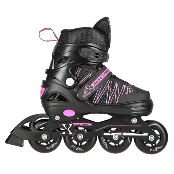 2in1_NilsExtreme_NH11912A-BlackPink-6 2in1 (rull)uisud NILS EXTREME NH11912A In-line Skates/Hockey Ice Skates, S (31-34), Black/Pink