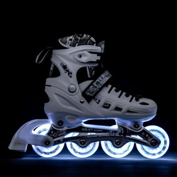 4in1_NilsExtreme_NH10905-WhiteBlack-2 4in1 (rull)uisud NILS EXTREME NH10905 LED In-line Skates/Hockey Ice Skates, S (31-34), White/Black