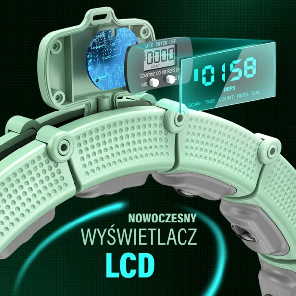 Hularõngas magneti, raskuse ja lugejaga HMS HHM14, roheline