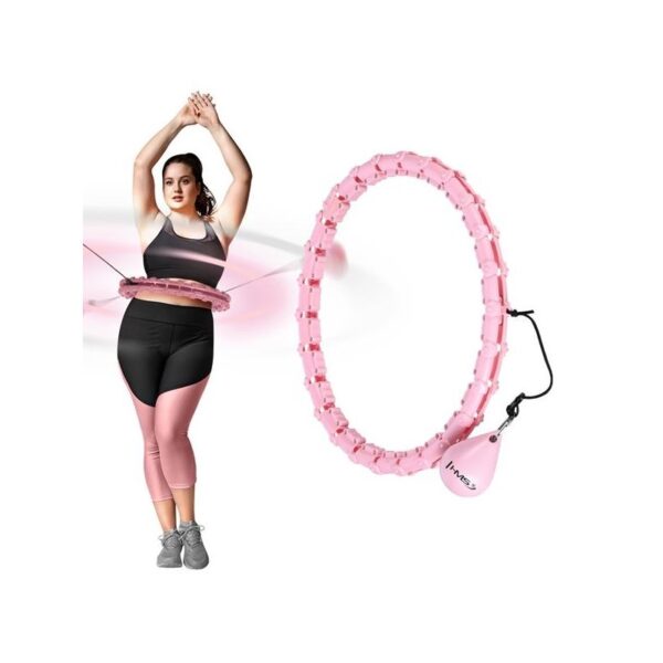 Hularõngas raskuse ja vööga HMS HHW11 Hula Hoop, roosa