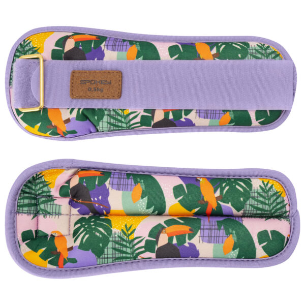 Randme-ja-pahkluuraskused-SPOKEY-Home-Jungle-2x0.5-kg-lilla-kirju-4 Randme- ja pahkluuraskused SPOKEY Home Jungle 2x0.5 kg, lilla-kirju