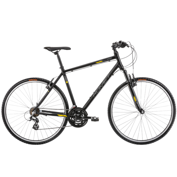 arkus_romet_orkan_m_2022_blackyellow Hübriidratas Romet Orkan M, must (L)