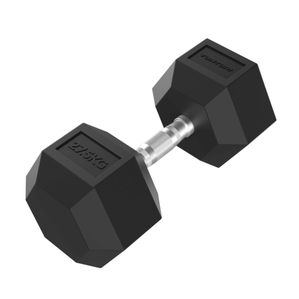 hantel_Tunturi_PlatinumHexDumbbell-27-5kg Hantel TUNTURI Platinum Hex Rubber Dumbbell, 27,5kg