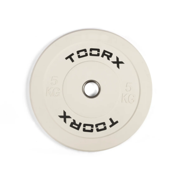 raskusketas_Toorx_BumperPlate_Challenge-5kg Raskusketas TOORX Bumper Plate Challenge, valge, 50 mm, 5 kg