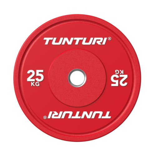 raskusketas_Tunturi_PlatinumBumperBlate-Red-25kg Raskusketas TUNTURI Platinum Bumper Plate, punane, 50mm, 25 kg