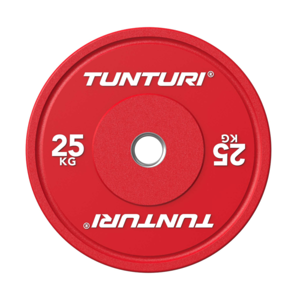 Raskusketas TUNTURI Platinum Bumper Plate, punane, 50mm, 25 kg