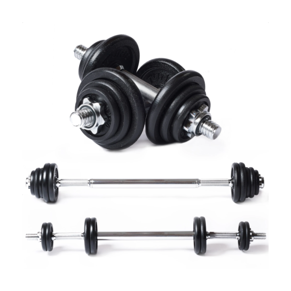 Hantlite- ja tõstekangikomplekt TUNTURI Barbell/Dumbbell Set 20kg, iron