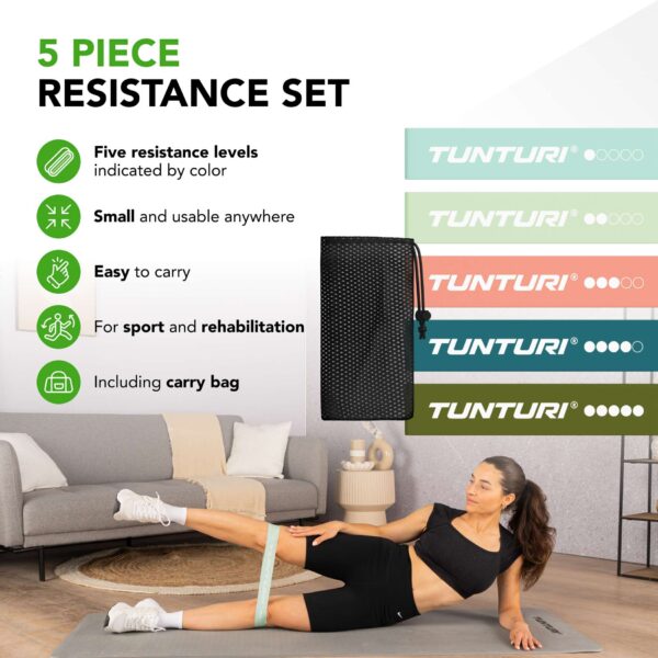 voimlemiskummidekmpl_Tunturi_MiniResistanceBandSet-5pc-2 Võimlemiskummide komplekt TUNTURI Mini Resistance Band Set, 5 tk